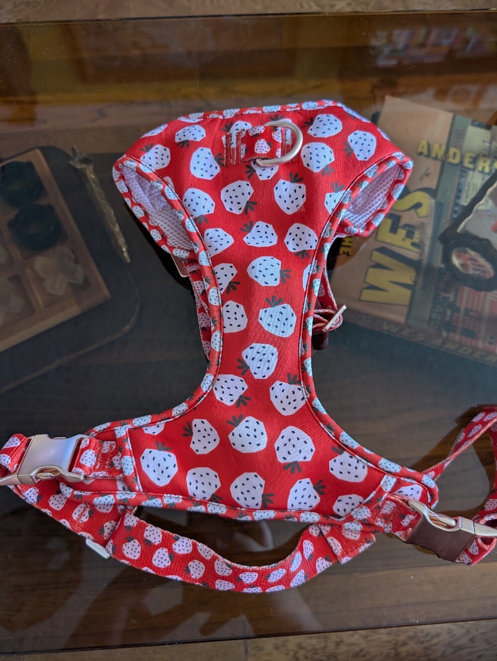 Top Paw Red Strawberry Print Dog Harness